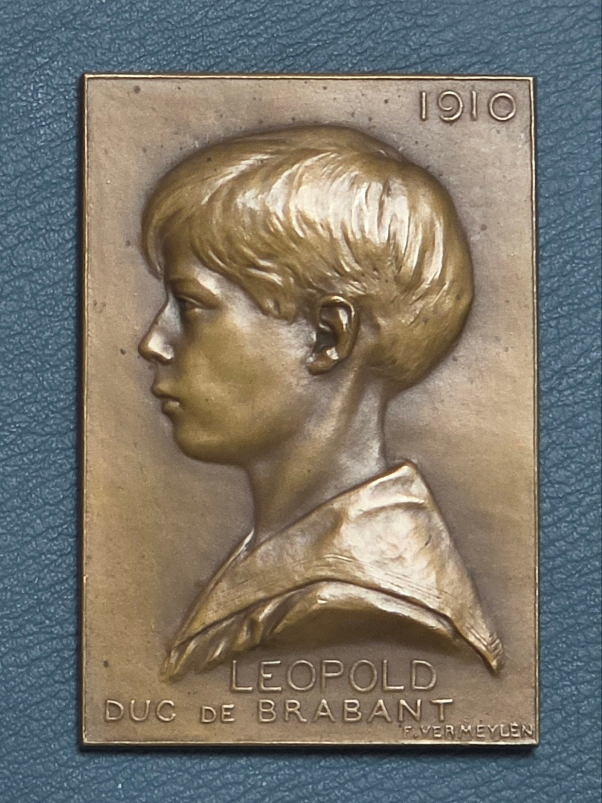 medaille Prins Leopold 1910 ( F.Vermeylen), Postzegels en Munten, Ophalen of Verzenden