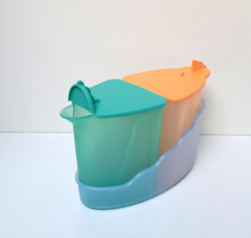 Tupperware™ Pichet 300 ml x 2 + Plateau « Classic2000 », Envoi, Neuf, Bleu, Récipient ou Bol