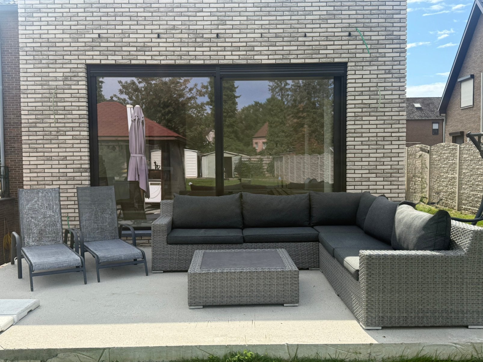 Loungeset met 2 ligstoelen, Ophalen of Verzenden, Zo goed als nieuw, Loungeset