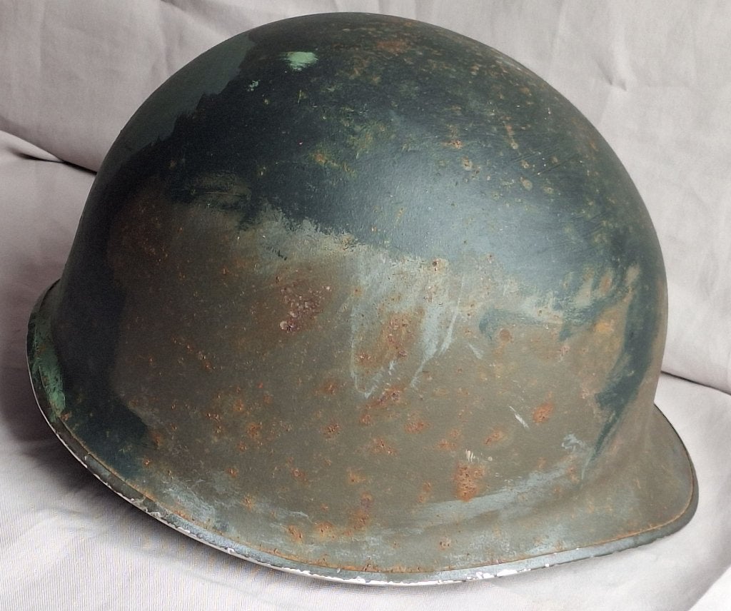 Ancien casque militaire avec sous-casque, Enlèvement ou Envoi, Armée de terre, Casque ou Béret