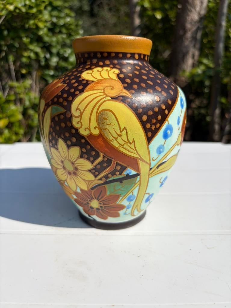 Vase en céramique Boch Frères Decor 1849, Antiquités & Art, Antiquités | Vases, Enlèvement ou Envoi
