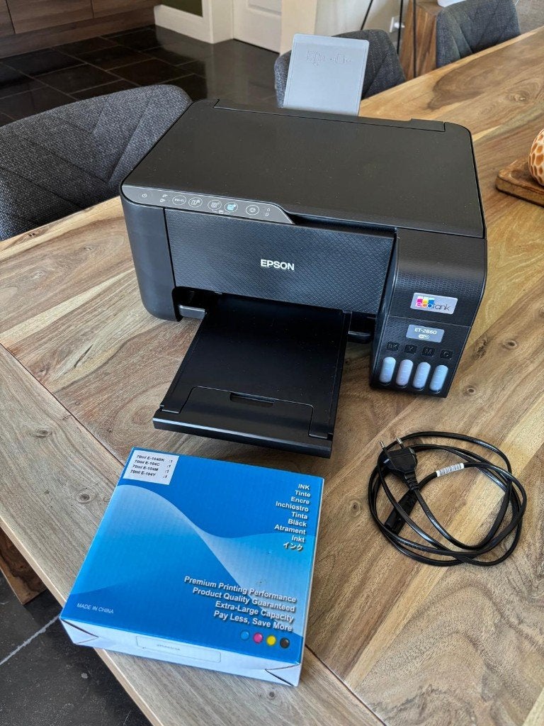 Epson EcoTank ET-2860 All-in-One Printer + extra inkset!, Computers en Software, Printers, Kleur printen, All-in-one, Draadloos