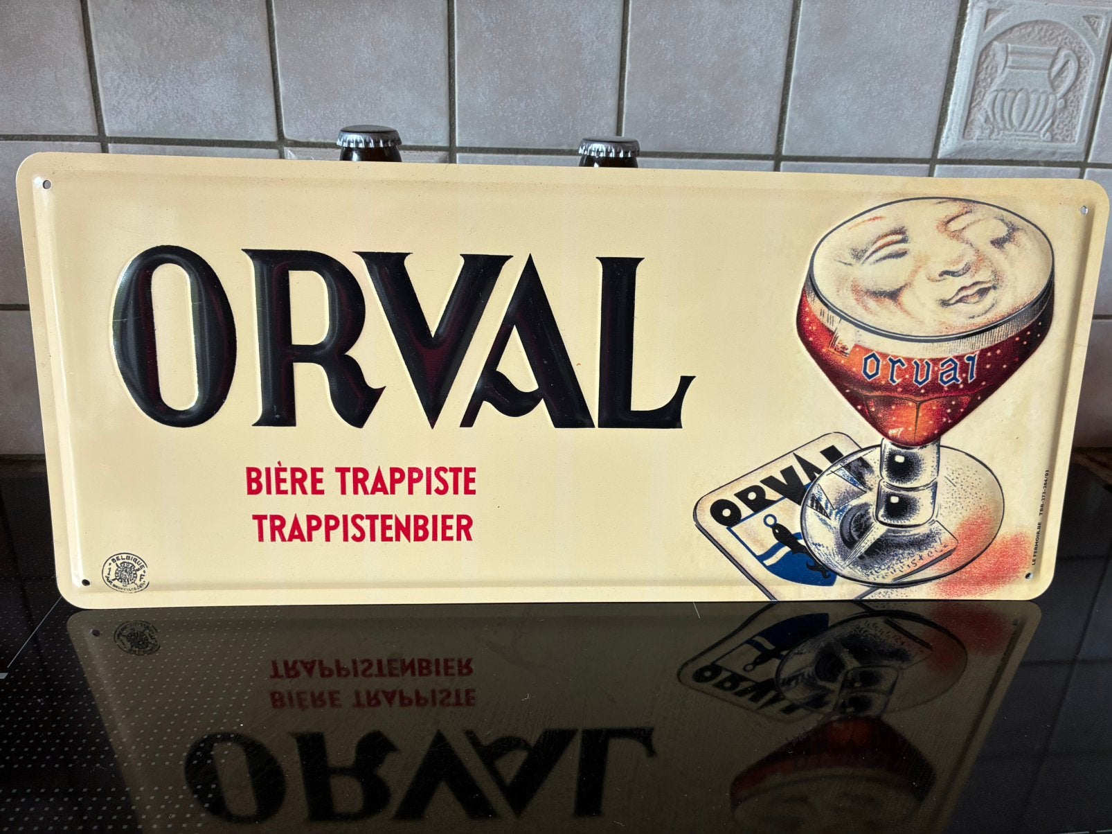 Plaque Orval en métal, Ophalen, Zo goed als nieuw