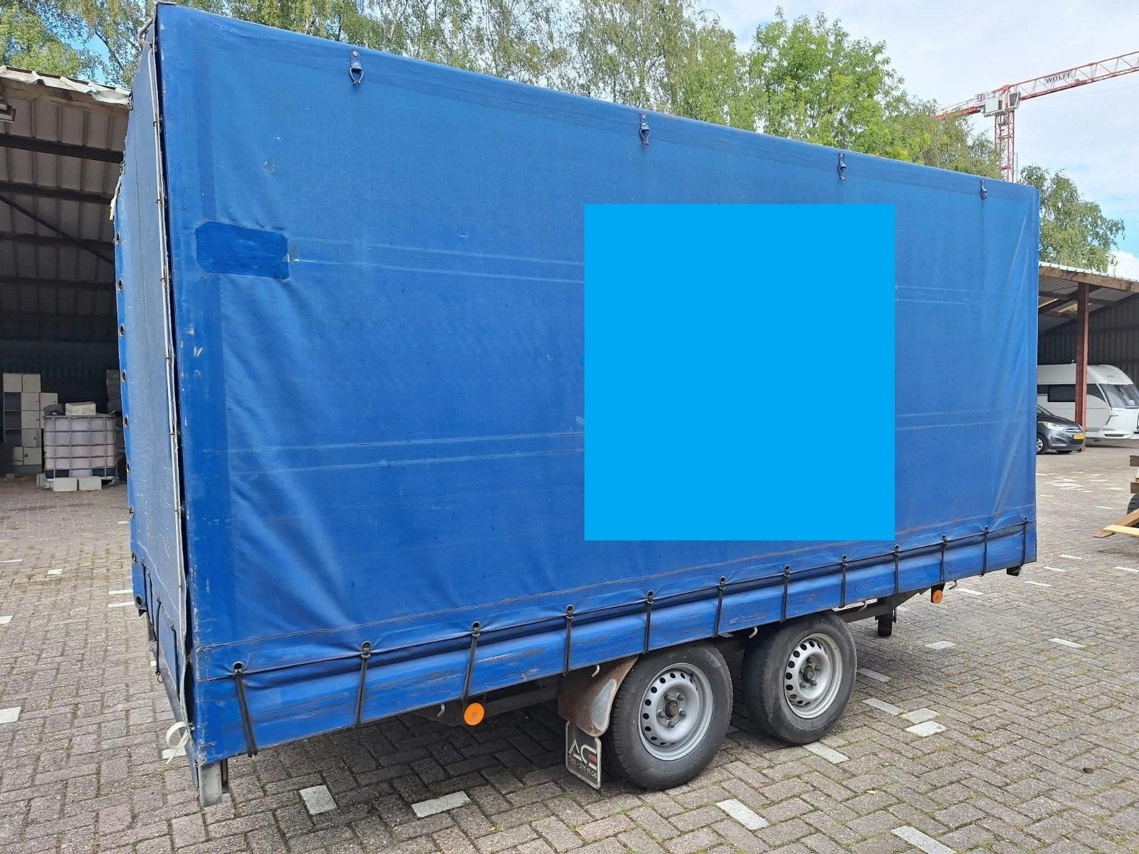 hapert aanhanger met huif, Ophalen