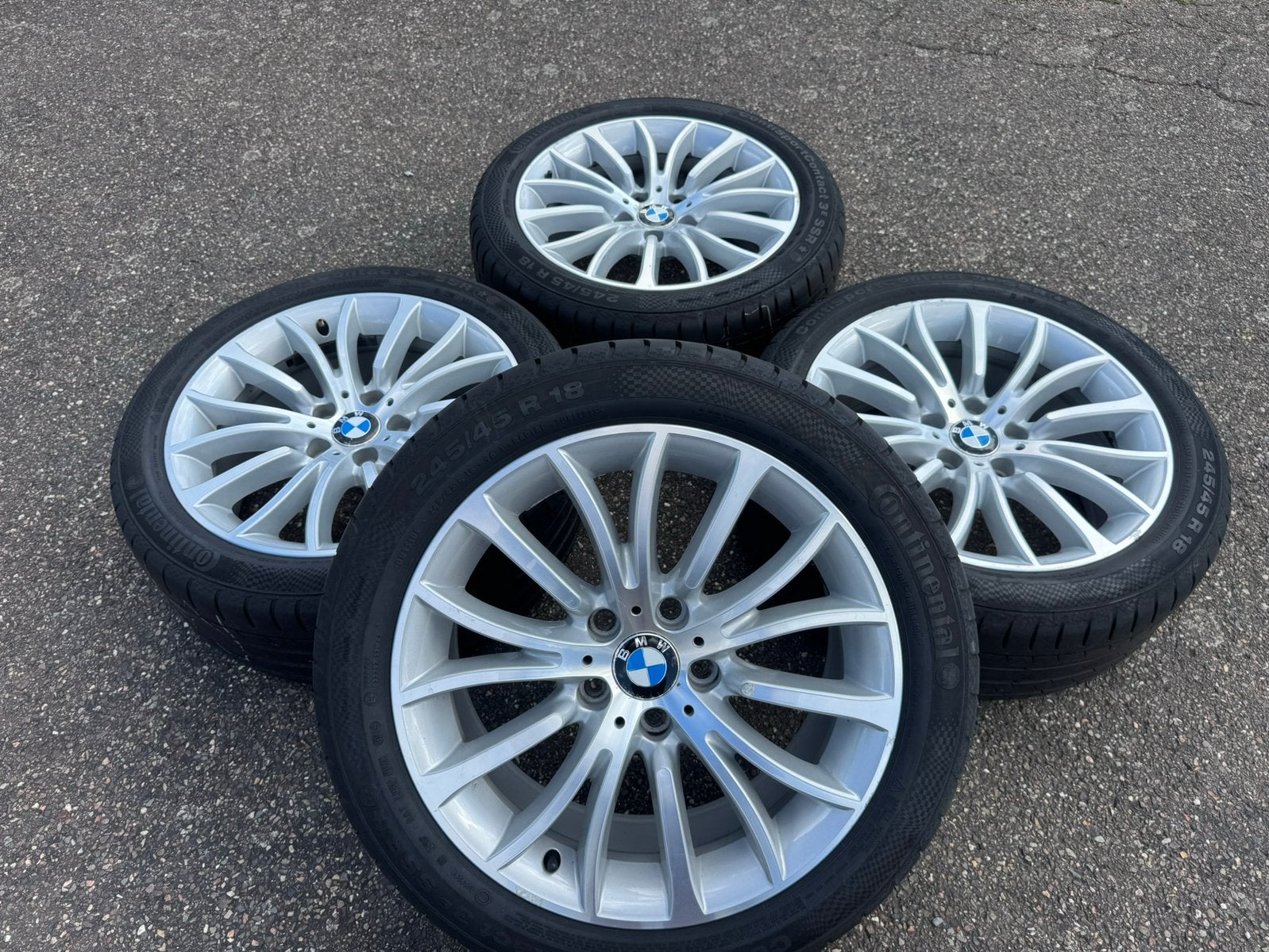 BMW 5 Serie F10 F11 18 inch velgen set zomerbanden origineel, Enlèvement, 18 pouces, Pneus été, Pneu(s)