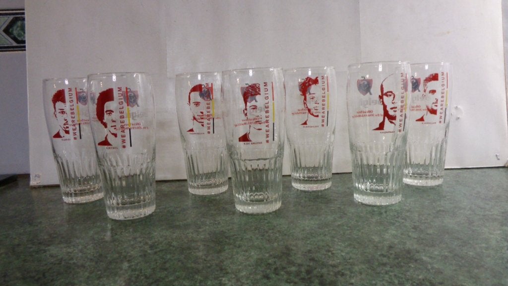 13 jupiler bierglazen, Ophalen of Verzenden, Zo goed als nieuw, Glas of Glazen, Jupiler