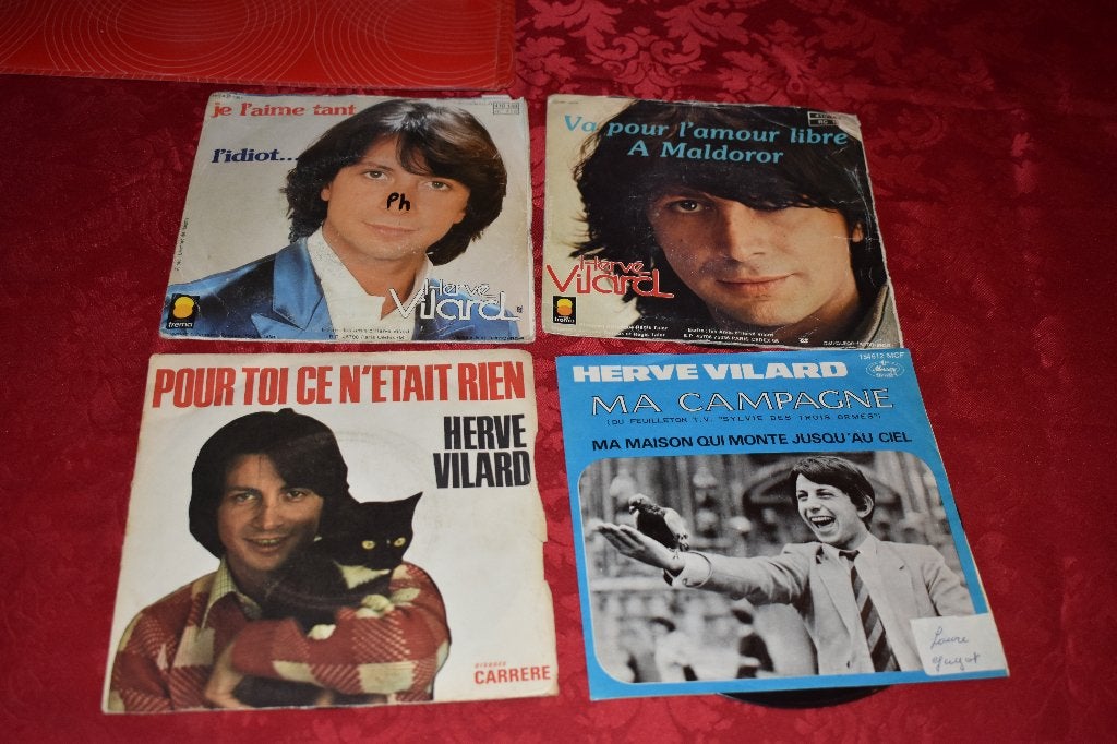45t's van de franse chansonnier Hervé VILLARD,, Enlèvement ou Envoi, Comme neuf, Autres genres, EP