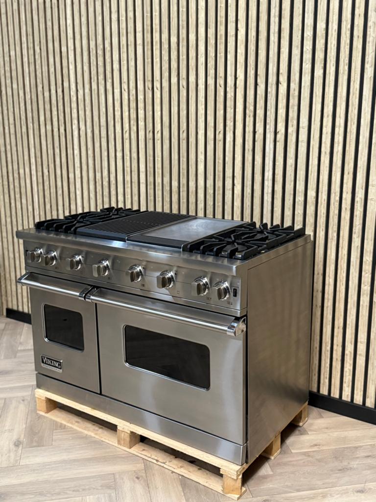 Luxe Viking 121cm Inox Gas met Krachtige Branders + bakplaat, Ophalen of Verzenden, Grill, Gas
