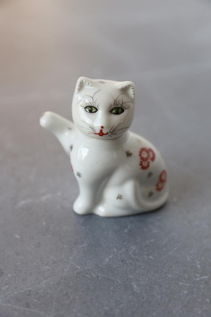 Théière chinoise vintage peinte à la main « Lucky cat », Antiquités & Art, Enlèvement ou Envoi