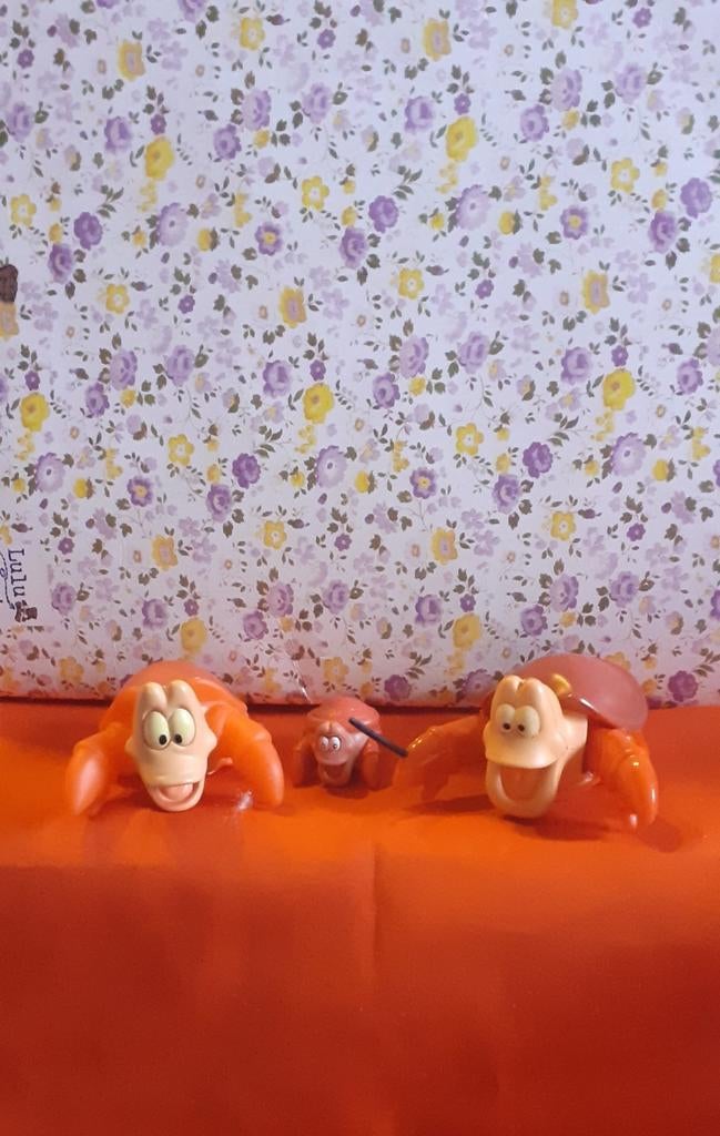 3 figurine disney Sébastien, Collections, Enlèvement ou Envoi, Utilisé