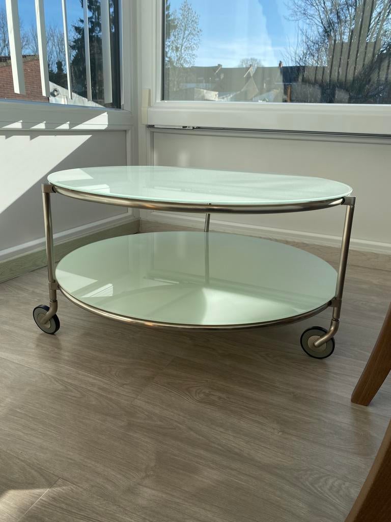 Ronde salontafel IKEA, Huis en Inrichting, Ophalen of Verzenden, Zo goed als nieuw, Rond, Glas