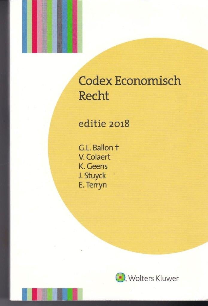 Codex Economisch Recht, Enlèvement ou Envoi, Comme neuf, Enseignement supérieur, Wolters kluwer