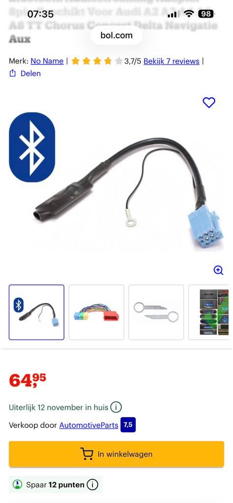Bluetooth verbinding voor Audi, Ophalen of Verzenden, Gebruikt, Audi
