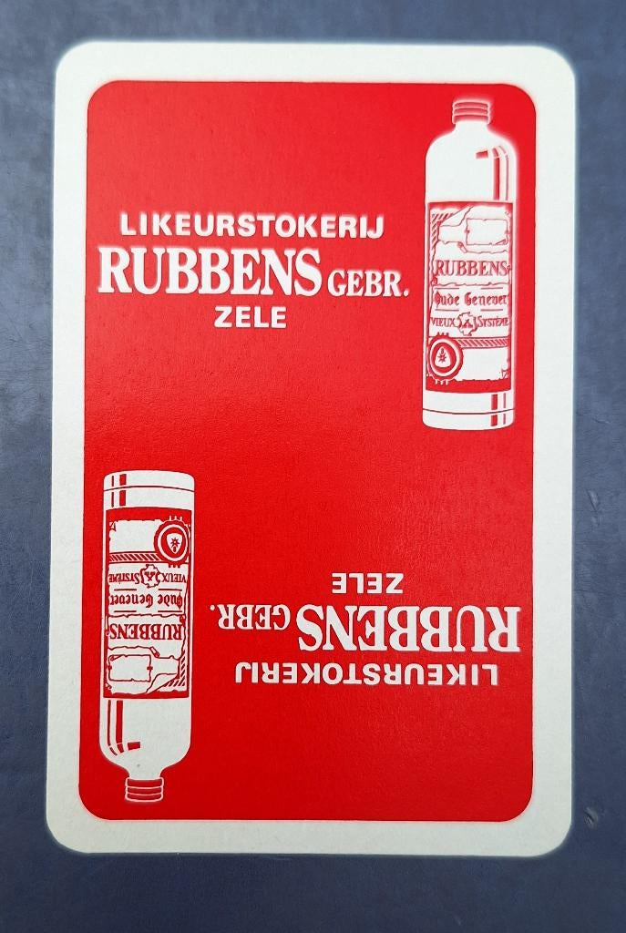 Speelkaart Zele  – Rubbens likeurstokerij, rood_69, Verzamelen, Ophalen of Verzenden, Gebruikt, Speelkaart(en)