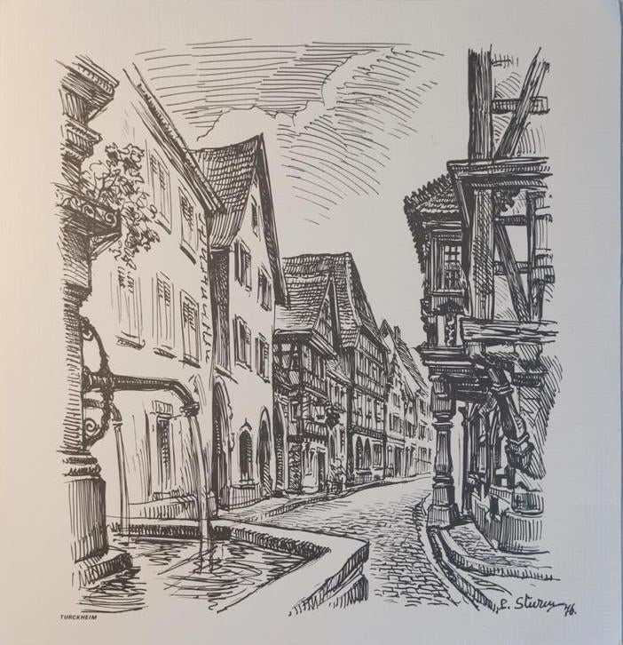 4 exemplaren van Aquarellen van dorpen in de Elzas in potloo, Verzenden