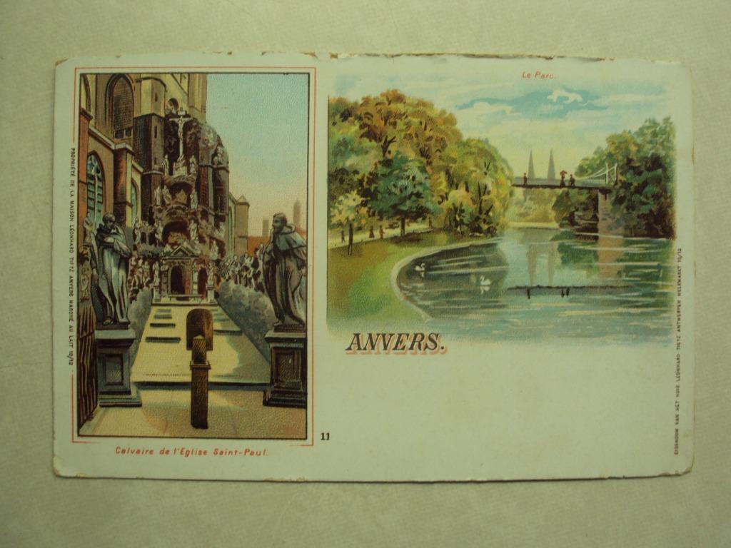 53348 - ANVERS - CALVAIRE DE L'EGLISE - LE PARC - 2 FOTO'S, Envoi