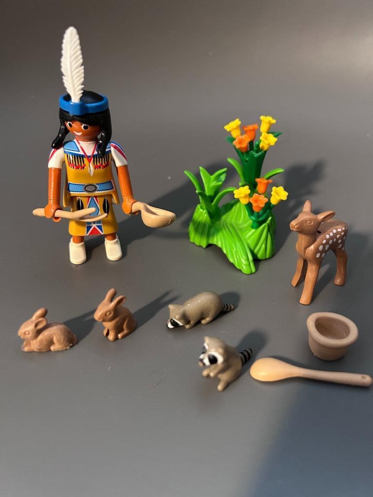 Playmobil Western 5278 - Indienne avec animaux, Enlèvement, Utilisé