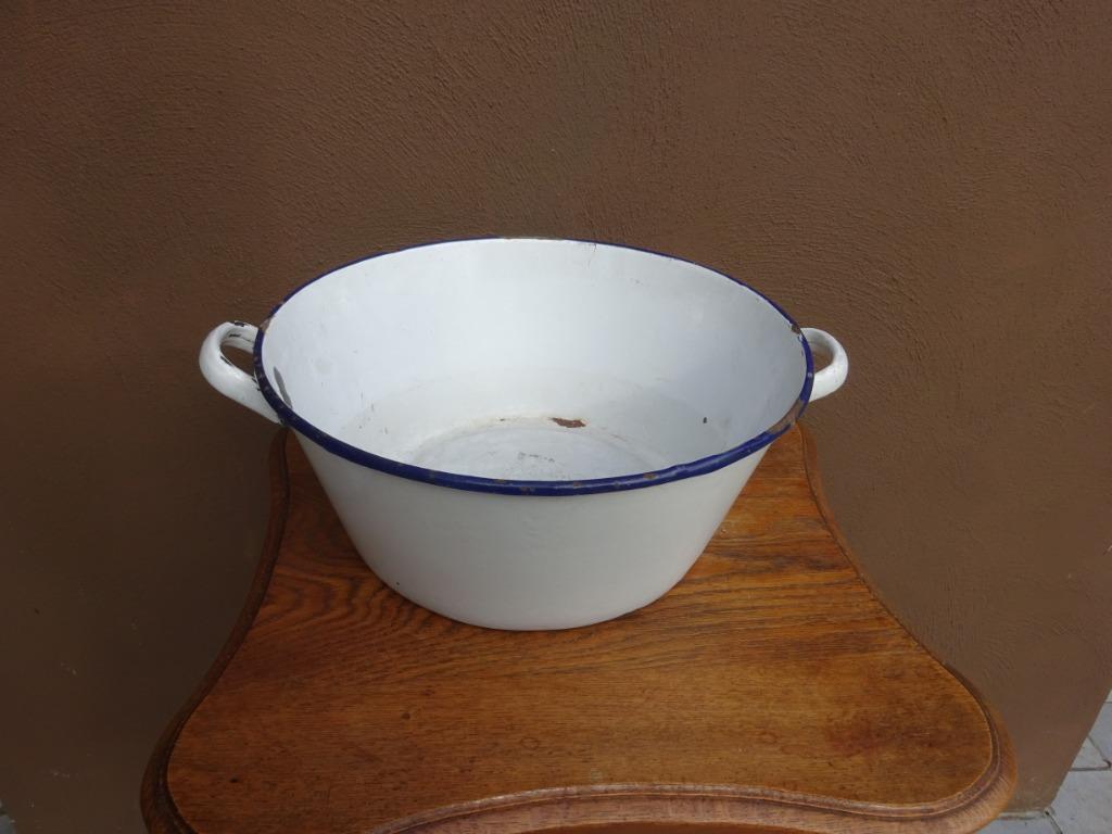 Oude emaille ronde wasteil, Antiek en Kunst, Ophalen of Verzenden