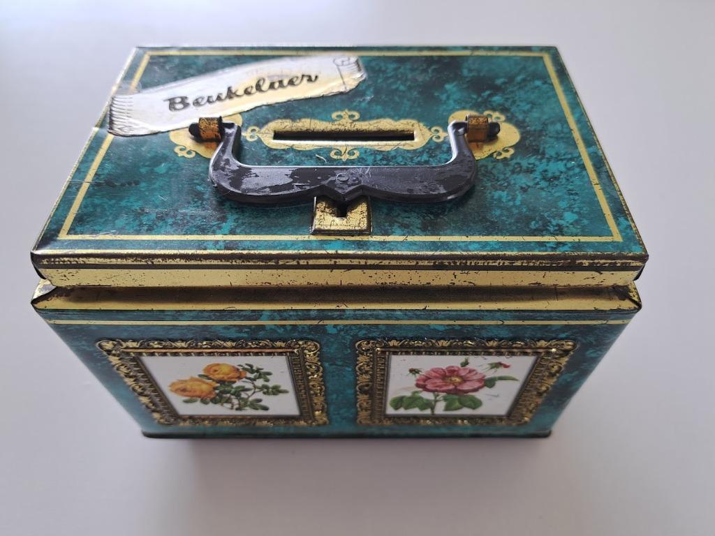Tirelire vintage - Tirelire - Boîte en étain - De Beukelaer, Enlèvement ou Envoi, Utilisé, Autre, Autres marques