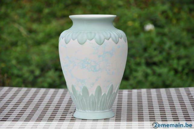 vase decoratif marbre blanc et bleu, Enlèvement ou Envoi, Utilisé
