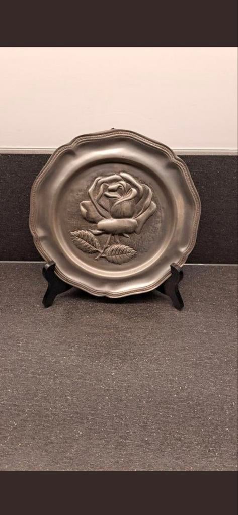 Tinnen bord "De Roos"., Ophalen of Verzenden