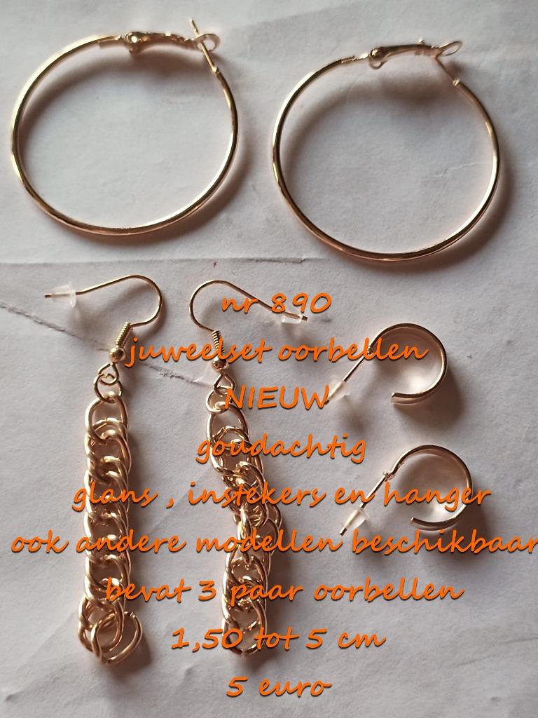 890. Parure : boucles d'oreilles, NEUF, frais de port inclus, Neuf, Or, Autres matériaux, Pendantes