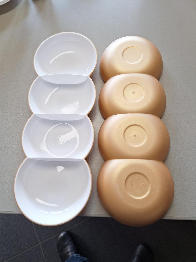 Tupperware Allegra tapaschaal goud / wit per stuk, Ophalen of Verzenden, Zo goed als nieuw, Wit