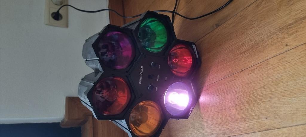 2 discolichten, spiegel-luster en discolamp, Muziek en Instrumenten, Ophalen, Gebruikt