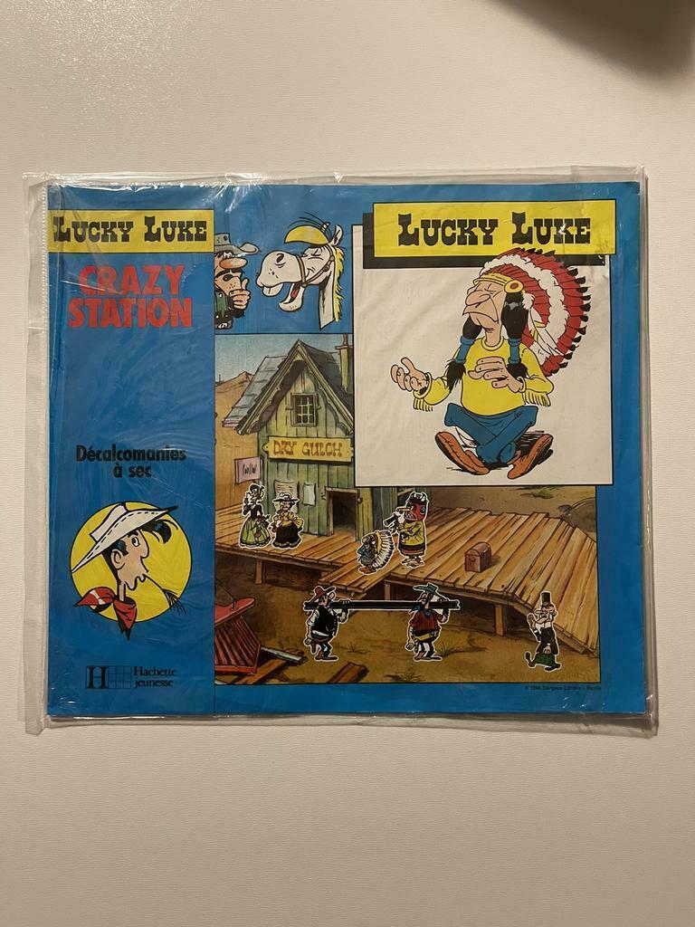 Lucky luke crazy station wrijfplaatjes 1984 nieuwstaat, Enlèvement ou Envoi, Neuf