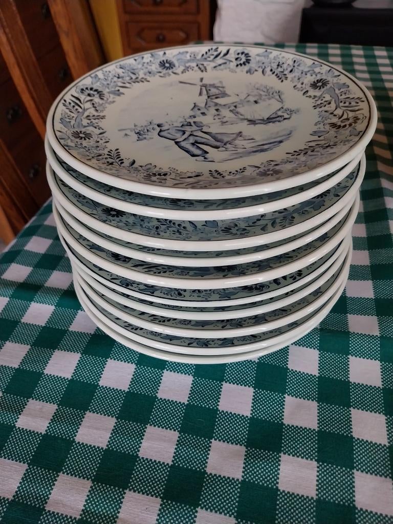 10 Assiettes décoratives/ Boch Delfts / 22 cm, Ophalen