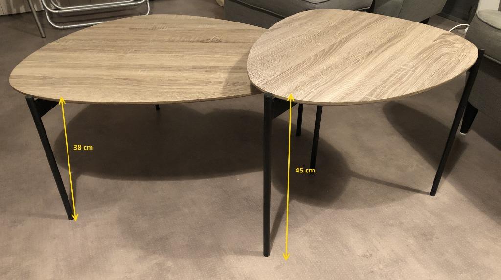 Tables basses d'appoint ou de salon (2 pièces), Maison & Meubles, Moins de 50 cm, 50 à 100 cm, Enlèvement, Utilisé