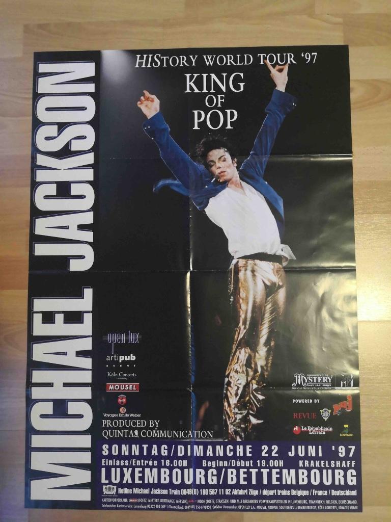 Michael Jackson poster - 60/84 cm - HISTORY WORLD TOUR 97, Verzamelen, Rechthoekig Staand, Deurposter of groter, Ophalen of Verzenden