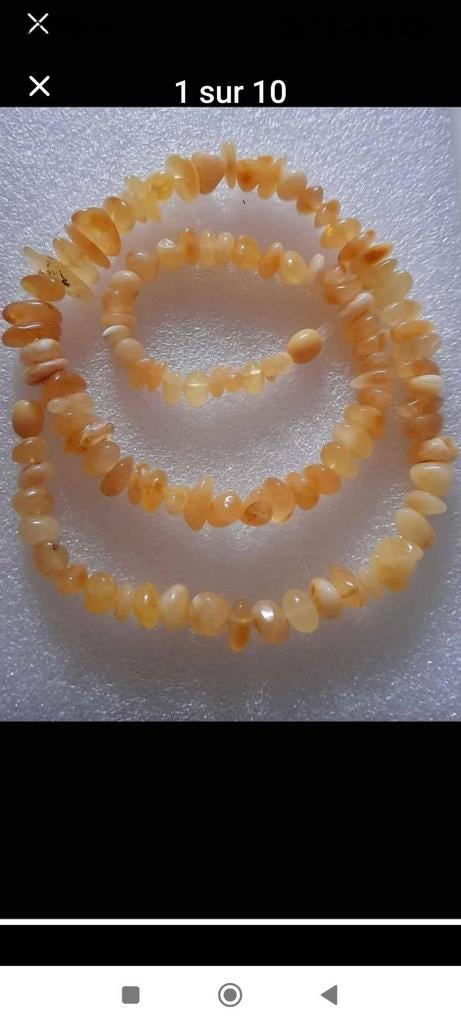 Collier en ambre naturelle couleur miel, Neuf, Pierre ou Minéral, Avec pierre précieuse, Jaune