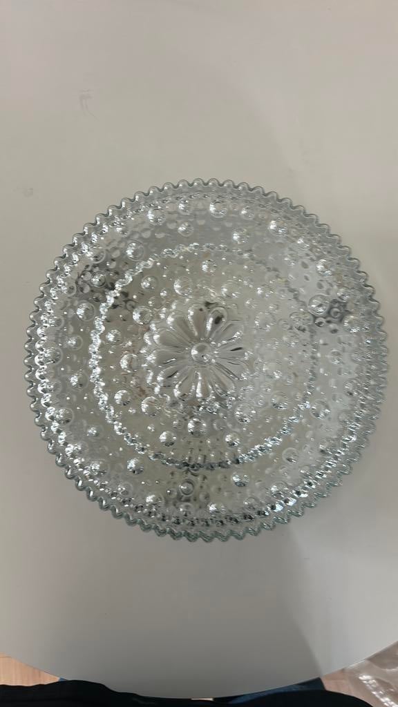 Retro plafondlamp, Ophalen of Verzenden, Gebruikt, Glas, Retro