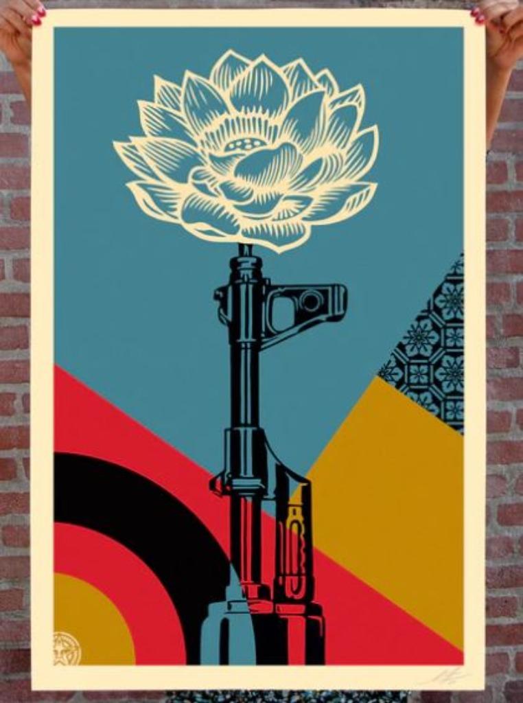 2 litho's Shepard Fairey (Obey), AK-47 en AR-15, gesigneerd!, Enlèvement ou Envoi