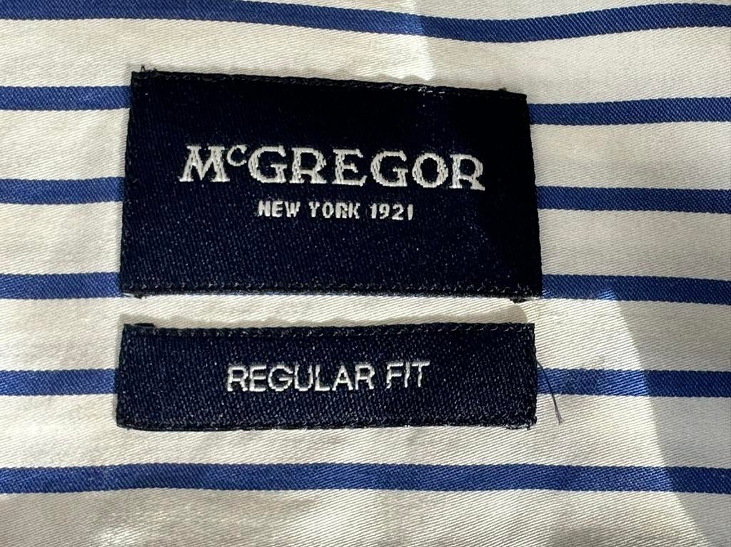 Geruit kostuumhemd Mc Gregor in perfecte staat, Kleding | Heren, Overhemden, Zo goed als nieuw, McGregor, Blauw, Halswijdte 39/40 (M)