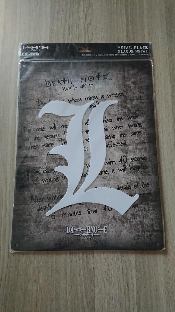 Plaque murale métal L symbole - Manga Death Note, Ophalen, Nieuw