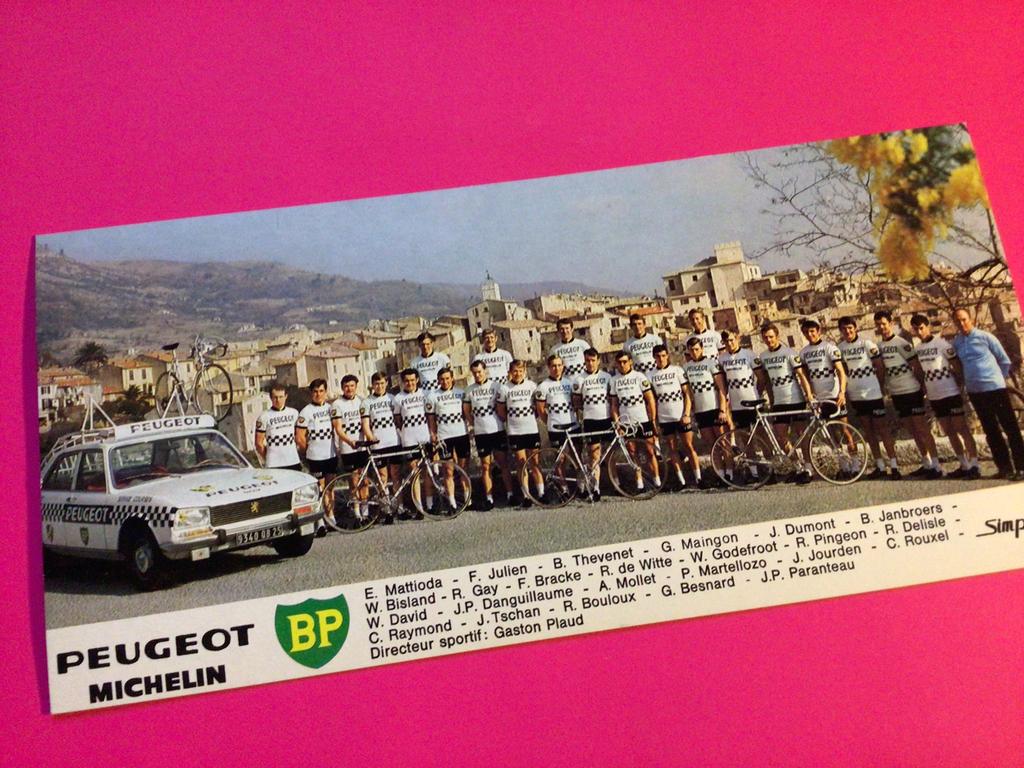 wielerkaart 1971 team peugeot  michelin  walter godefroot, Ophalen of Verzenden, Zo goed als nieuw