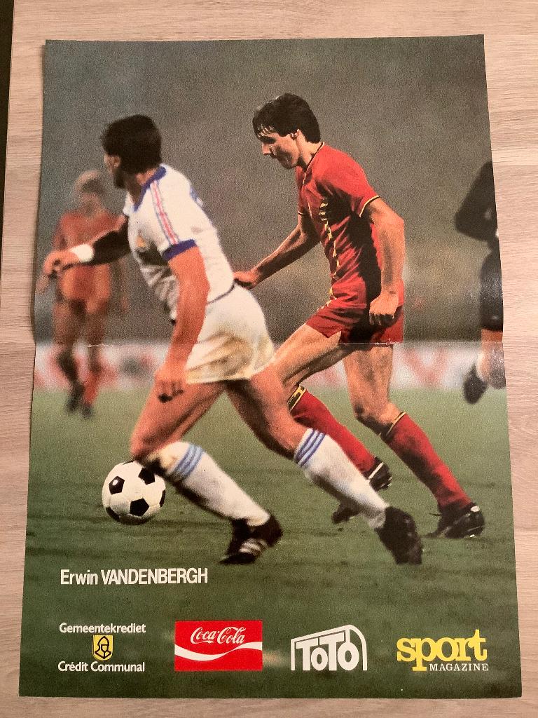 Poster Erwin Vandenbergh bij Rode Duivels, Enlèvement ou Envoi, Comme neuf, Affiche, Image ou Autocollant