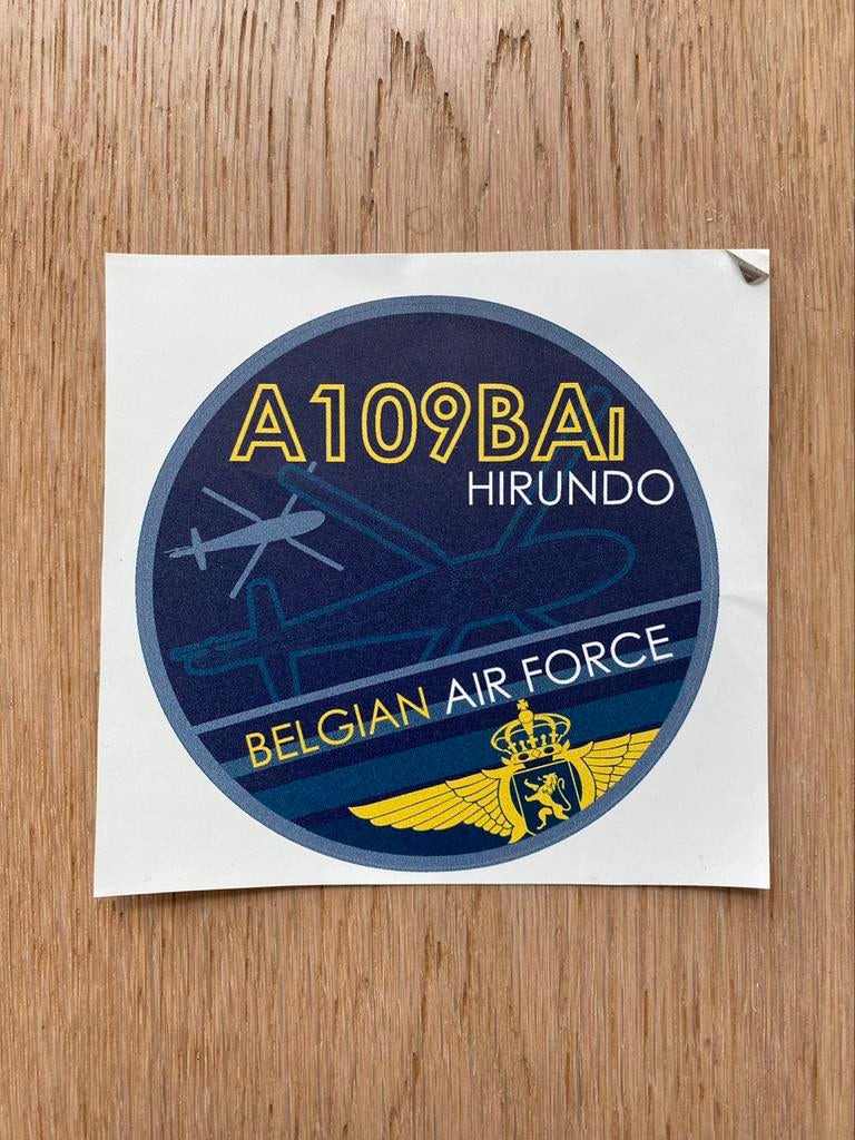 Autocollant - Force aérienne belge - A109, Enlèvement ou Envoi, Neuf, Carte, Photo ou Gravure