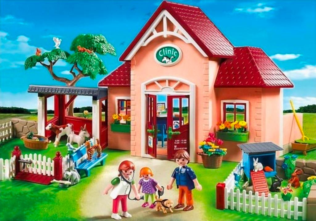 Playmobil Dierenkliniek met stal  set 5529, Kinderen en Baby's, Speelgoed | Playmobil, Ophalen, Zo goed als nieuw, Complete set