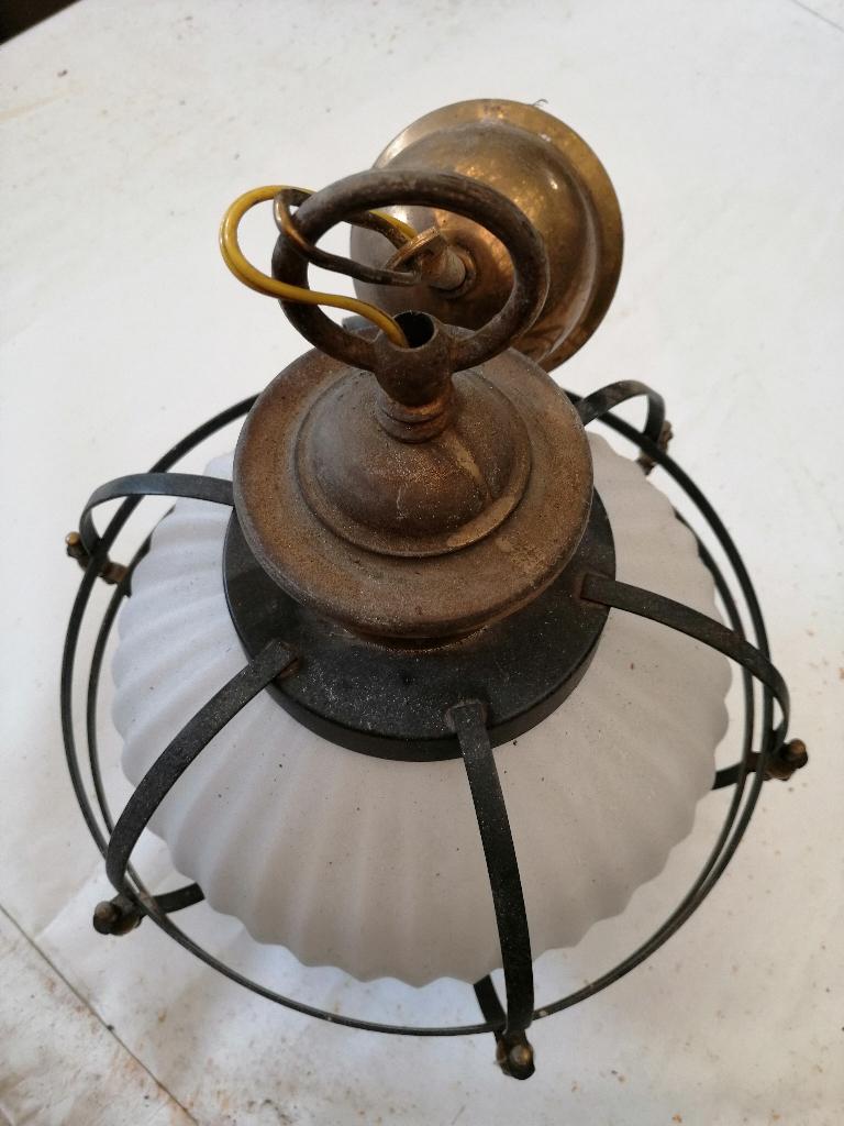 Lustre chinois contemporain - Socket classique E27, Enlèvement ou Envoi, Utilisé, Verre, Chinois contemporain