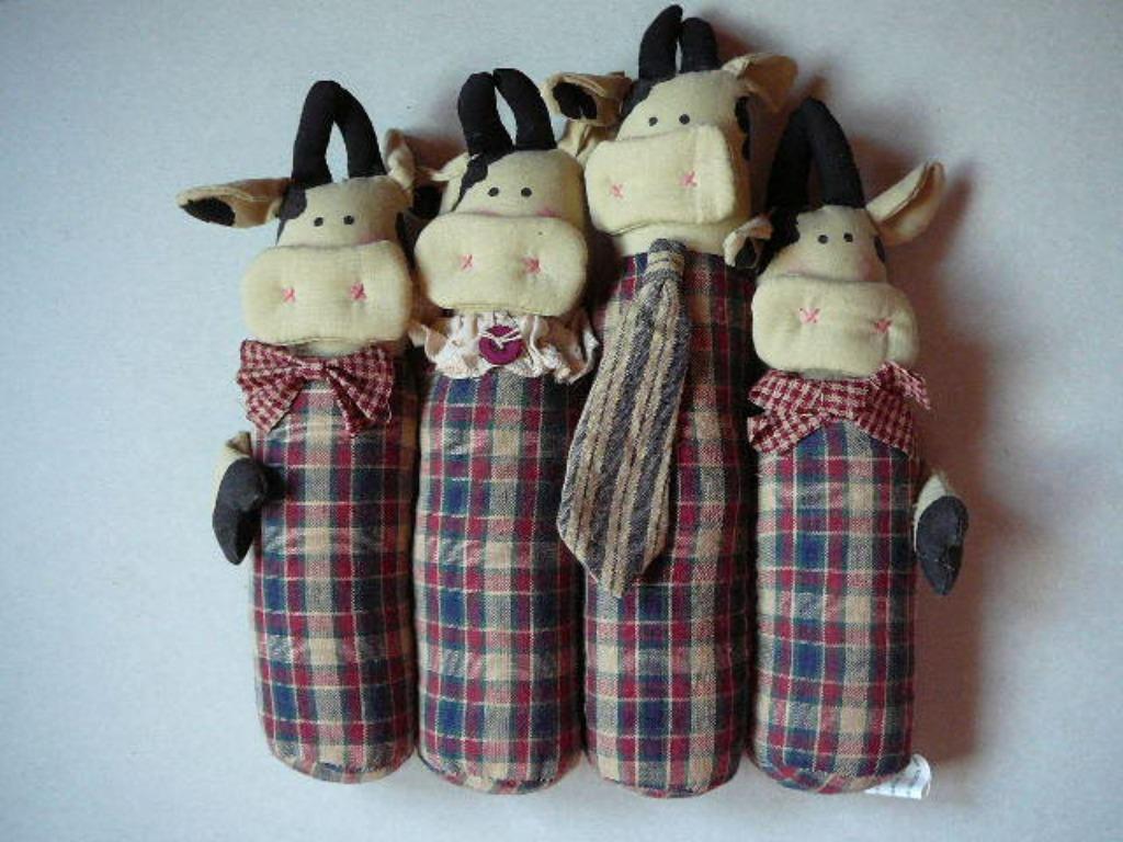 pannenonderzetter koeien familie met 4 koeien, Ophalen of Verzenden, Zo goed als nieuw, Overige kleuren, Overige typen
