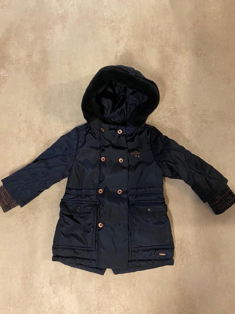 Winterjas donker blauw, Kinderen en Baby's, Kinderkleding | Maat 92, Ophalen, Meisje, Zo goed als nieuw, Noppies