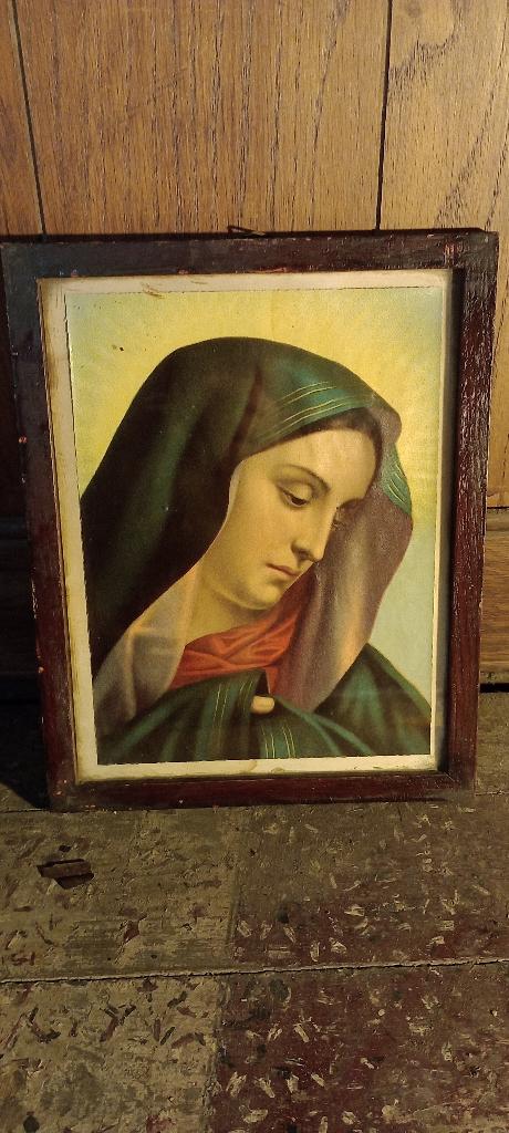 Gravure impression Vierge marie, 22x27, n457, Enlèvement ou Envoi