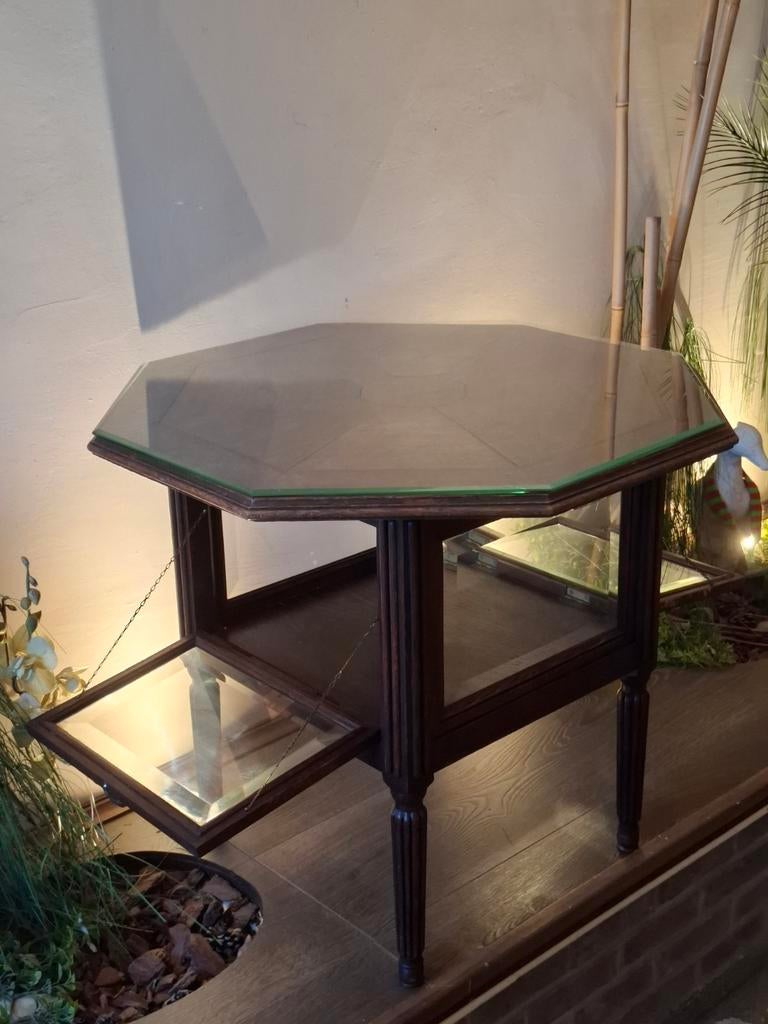 Table vitrine hexagonale, Maison & Meubles, Enlèvement ou Envoi, Comme neuf