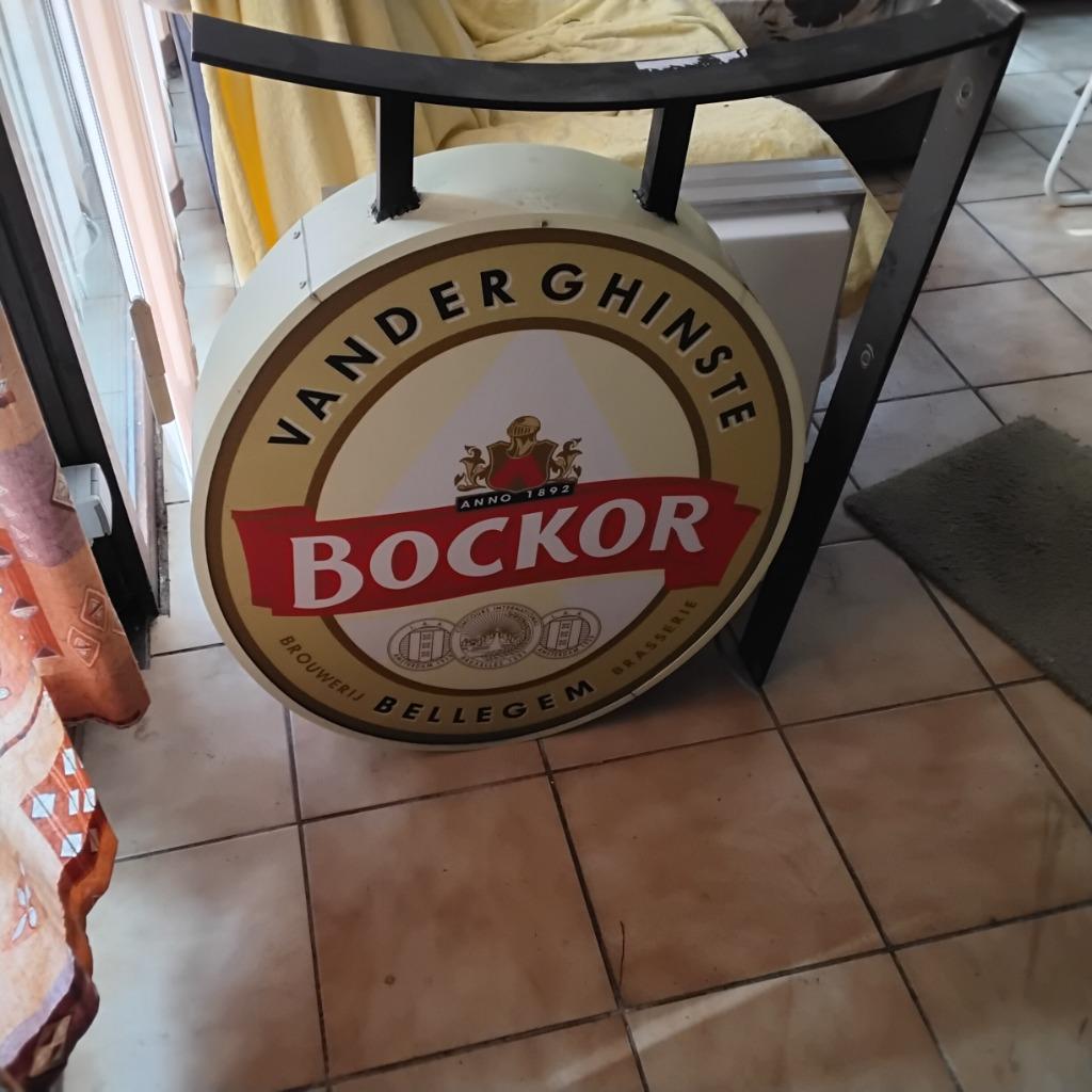 Lichtreklame Bockor, Enlèvement, Comme neuf, Panneau, Plaque ou Plaquette publicitaire, Autres marques