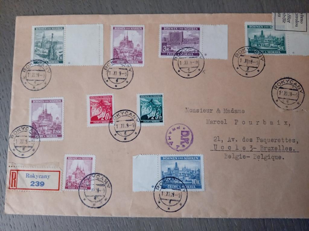 Lettre à Bohmen et Mahren, lot 790, Timbres & Monnaies, Lettres & Enveloppes | Étranger, Envoi, Lettre