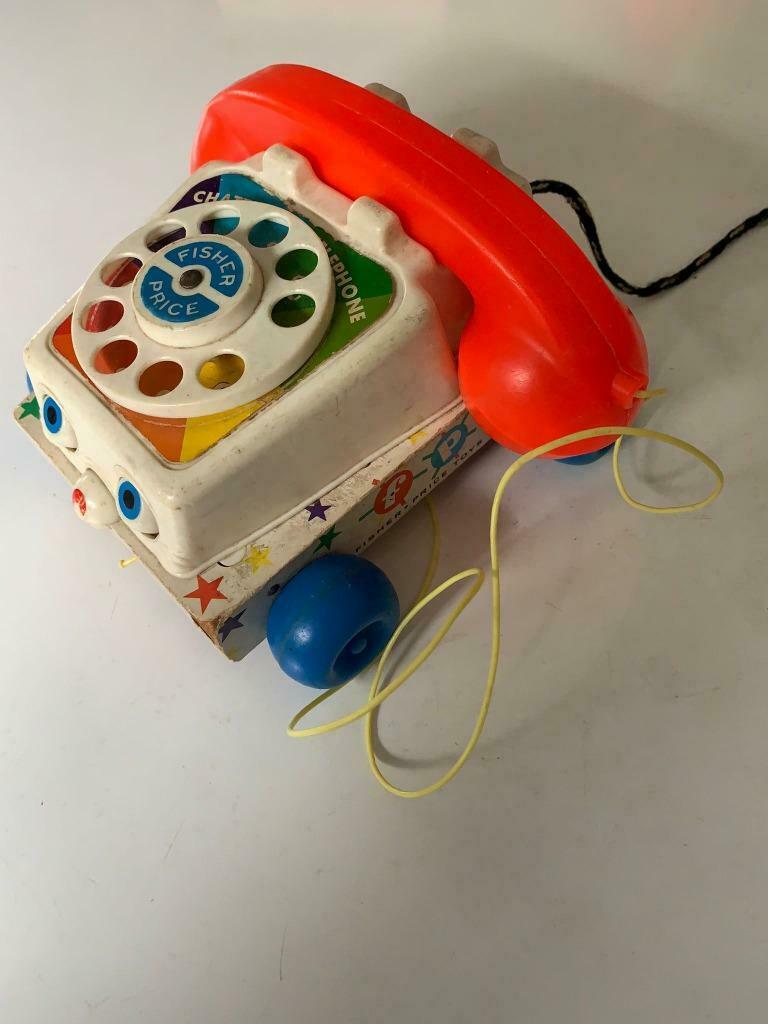 Telefoon ficher price vintage, Ophalen, Gebruikt, Duw- of Trekspeelgoed, Met geluid