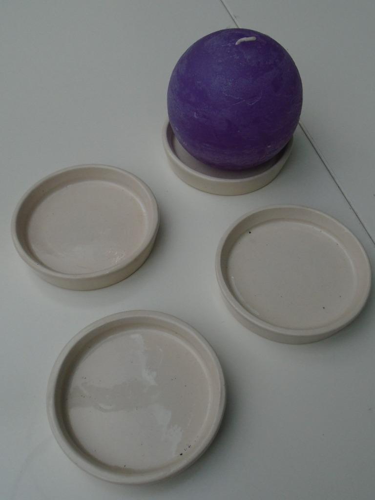 RONDE SCHAALTJES ONDERZETTERS CREME 5 stuks NIEUW., Huis en Inrichting, Woonaccessoires | Kandelaars en Kaarsen, Nieuw, Kandelaar